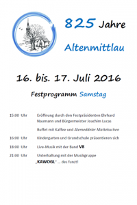 Festprogramm Altenmittlau 1